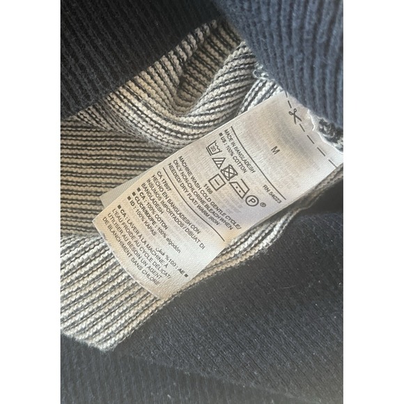 Old Navy Women Size M Sweatshirt Navy Blue Heather Drawstring 100% Cotton Casual - Picture 4 of 7